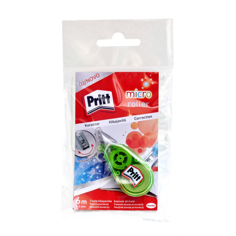 Korektor w taśmie PRITT, micro roller, 5mm x 6m, zawieszka, mix kolorów