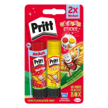 Klej w sztyfcie PRITT z brokatem, 2x20g, blister, mix kolorów