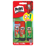 Klej w sztyfcie PRITT, 2x22g + 1x20g neon, blister, mix kolorów