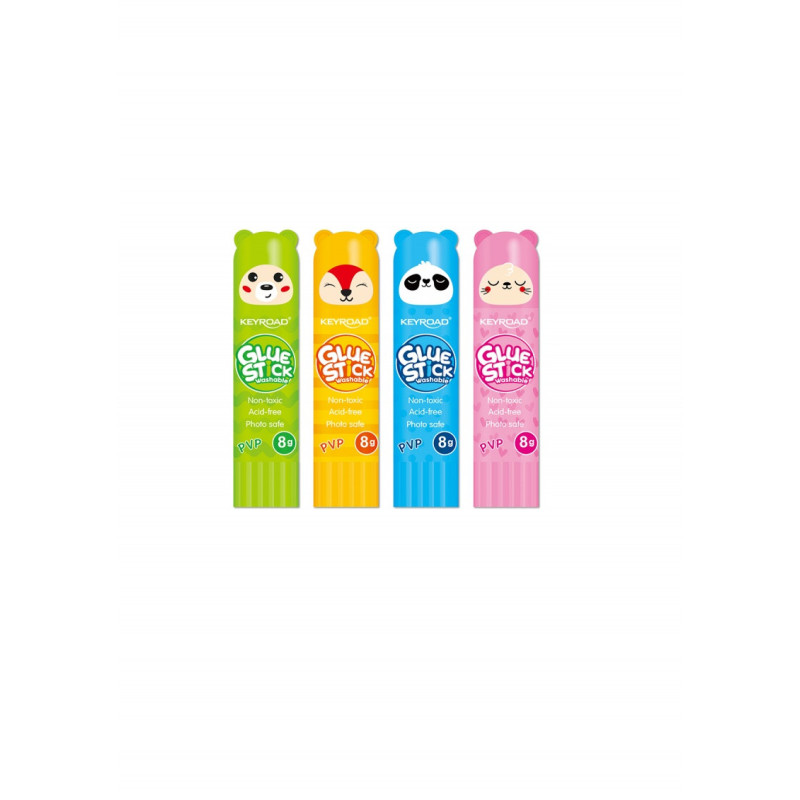 Klej w sztyfcie KEYROAD Fancy, PVP, 8g, display, mix kolorów
