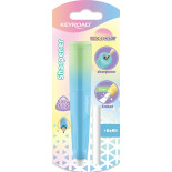 Temperówka plastikowa KEYROAD, z gumką, opalizująca, pojedyncza, blister, mix kolorów