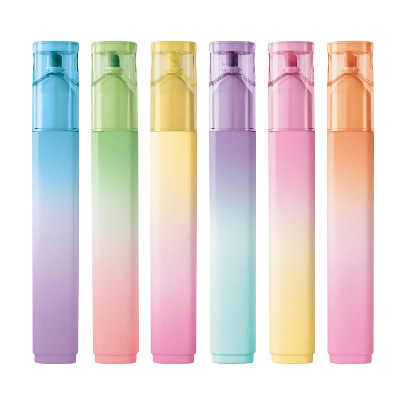 Zakreślacz KEYROAD, opalizująca obudowa, 4mm, 6 szt., zawieszka, mix kolorów