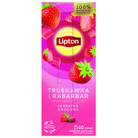 Herbata LIPTON owocowa, truskawka i rabarbar, 20 torebek