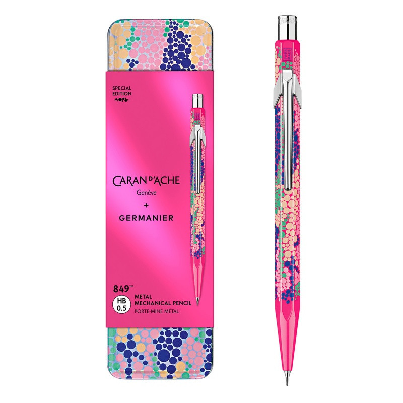 Ołówek mechaniczny CARAN D'ACHE 844 Germanier, 0,5mm, w pudełku, różowy neonowy