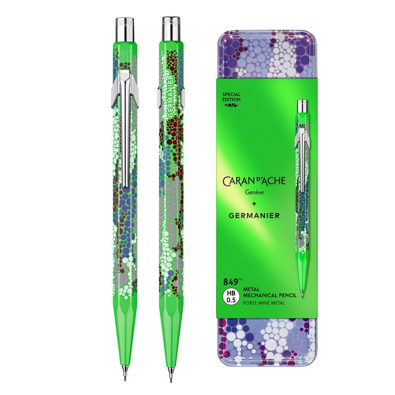 Ołówek mechaniczny CARAN D'ACHE 844 Germanier, 0,5mm, w pudełku, zielony neonowy