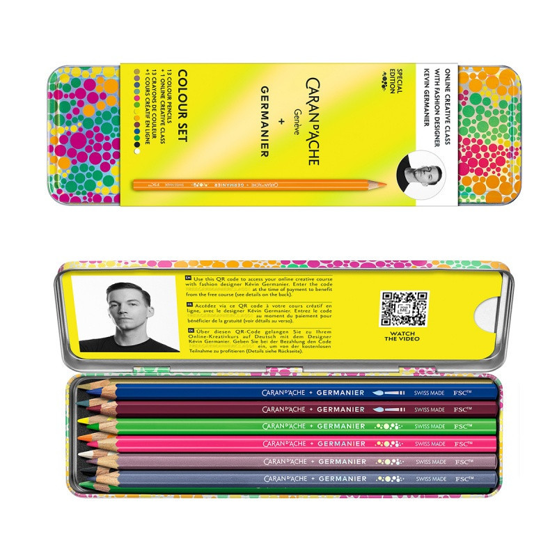 Kredki CARAN D'ACHE Germanier, 13 szt., w pudełku, mix kolorów