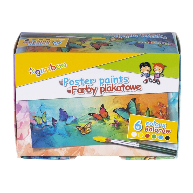 Farby plakatowe GIMBOO, 6x20ml, mix kolorów