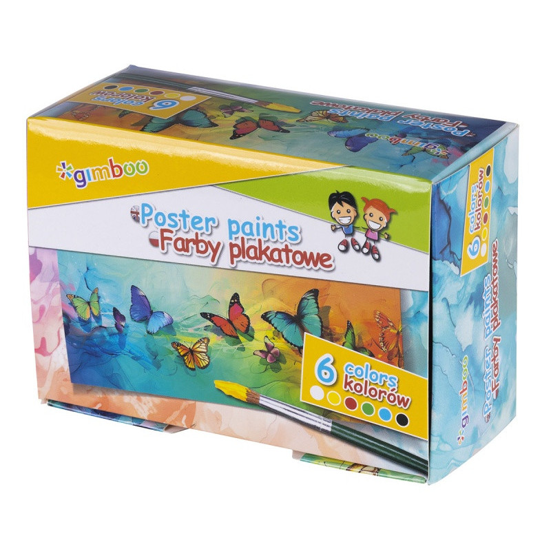 Farby plakatowe GIMBOO, 6x20ml, mix kolorów