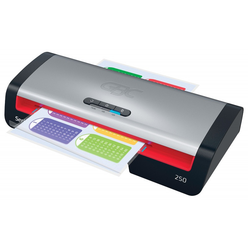 Laminator GBC 250 Office, A4, nagrzew.: 1min, prędk. laminacji: 36s., czarno-srebrny