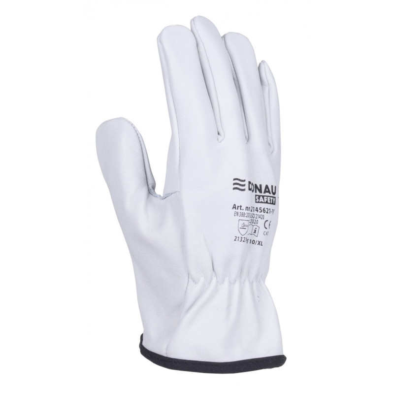 Rękawice robocze DONAU SAFETY DS-DRIVCOW, driver, skóra bydlęca, rozm. 10/XL, białe