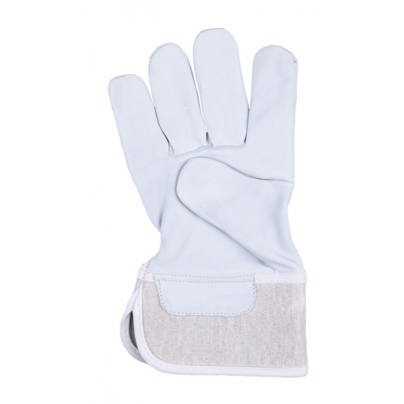 Rękawice robocze DONAU SAFETY DS-DOKGOAT, doker, skóra kozia, rozm. 10,5/XL, szaro-białe