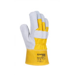 Rękawice robocze DONAU SAFETY DS-DOKBASIC, doker, dwoina bydlęca, rozm. 10,5/XL, szaro-żółte