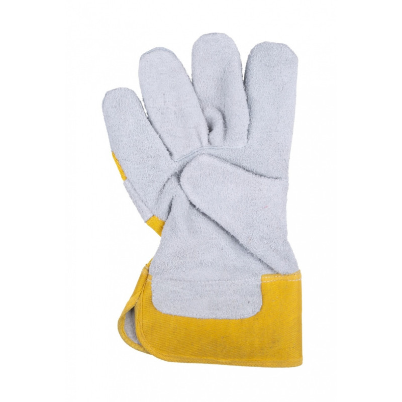 Rękawice robocze DONAU SAFETY DS-DOKBASIC, doker, dwoina bydlęca, rozm. 10,5/XL, szaro-żółte