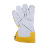 Rękawice robocze DONAU SAFETY DS-DOKBASIC, doker, dwoina bydlęca, rozm. 10,5/XL, szaro-żółte