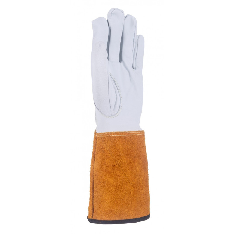 Rękawice spawalnicze DONAU SAFETY DS-KEV WELTIG, kevlar, skóra kozia, rozm. 10/XL, biało-złote