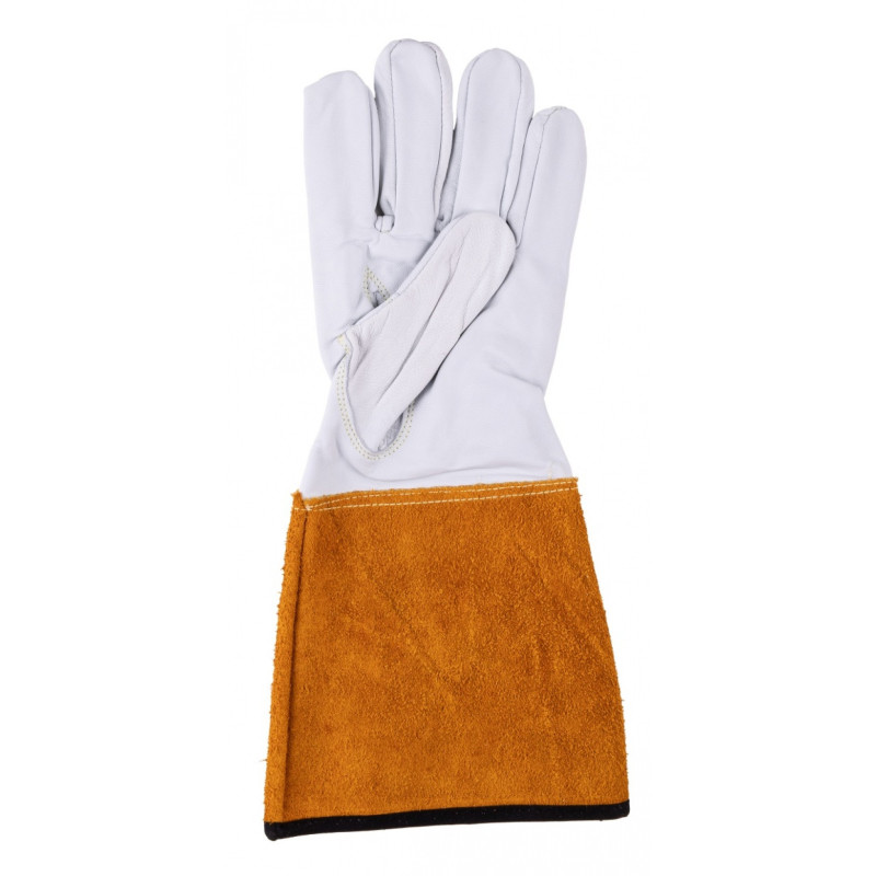 Rękawice spawalnicze DONAU SAFETY DS-KEV WELTIG, kevlar, skóra kozia, rozm. 10/XL, biało-złote