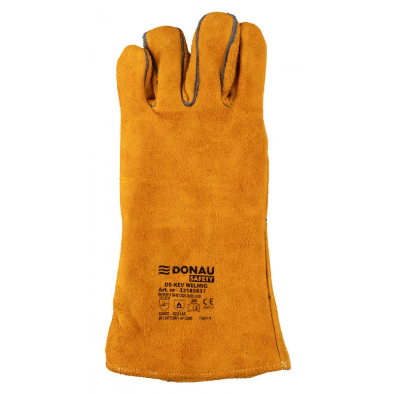 Rękawice spawalnicze DONAU SAFETY DS-KEV WELMIG, kevlar, skóra bydlęca, rozm. 10/XL, złote