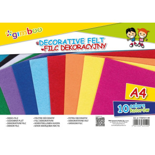 Filc dekoracyjny GIMBOO, A4, w folii, mix kolorów