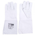 Rękawice spawalnicze DONAU SAFETY DS-WELTIG, TIG, skóra kozia, rozm. 8/M, biało-szare