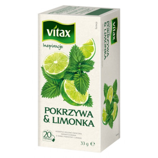 Herbata VITAX Inspiracje, pokrzywa i limonka, 20 torebek