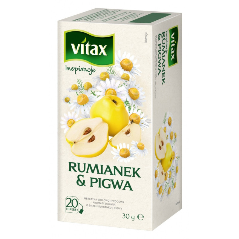 Herbata VITAX Inspiracje, rumianek i pigwa, 20 torebek