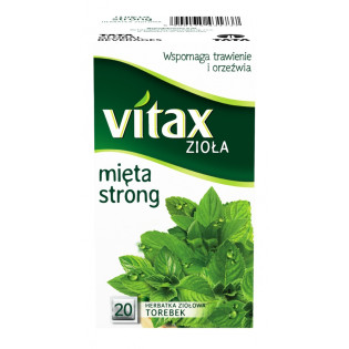 Herbata VITAX, ziołowa, mięta strong, 20 torebek