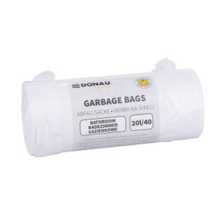 Worki na śmieci DONAU HOME, łazienkowe (HDPE), 20l, 40 szt., białe