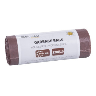 Worki na śmieci DONAU HOME, do segregacji, odpady BIO (LDPE), 120l, 10 szt., brązowe