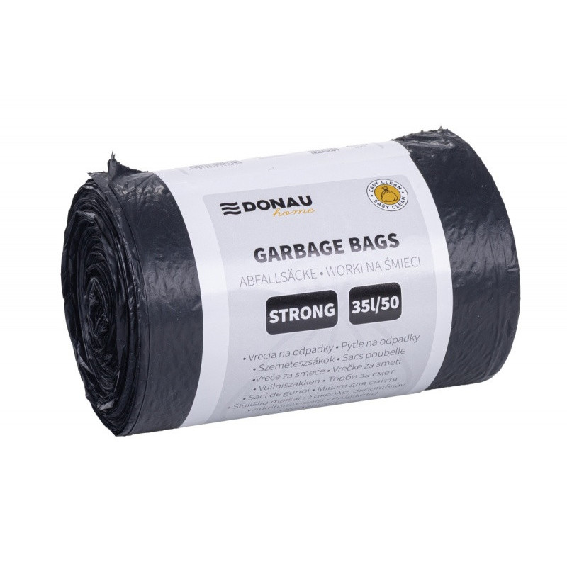 Worki na śmieci DONAU HOME, mocne (LDPE), 35l, 50 szt., czarne