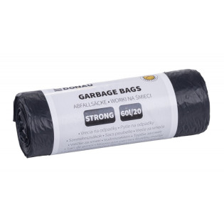 Worki na śmieci DONAU HOME, mocne (LDPE), 60l, 20 szt., czarne