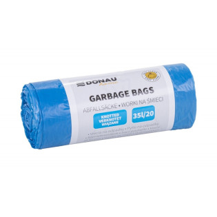 Worki na śmieci DONAU HOME, wiązane (LDHD), 35l, 20 szt., niebieskie