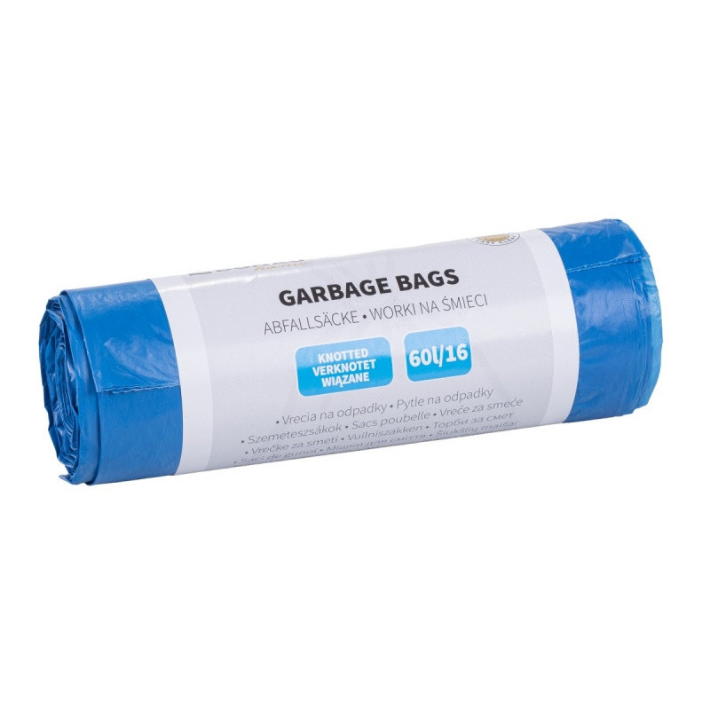 Worki na śmieci DONAU HOME, wiązane (LDHD), 60l, 16 szt., niebieskie