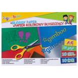 Zeszyt papierów kolorowych błyszczących GIMBOO, A4, 10 kartek, 80gsm, mix kolorów
