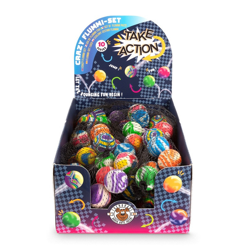 Zestaw szalonych piłeczek kauczukowych TRENDHAUS Take Action, 10 szt., mix kolorów