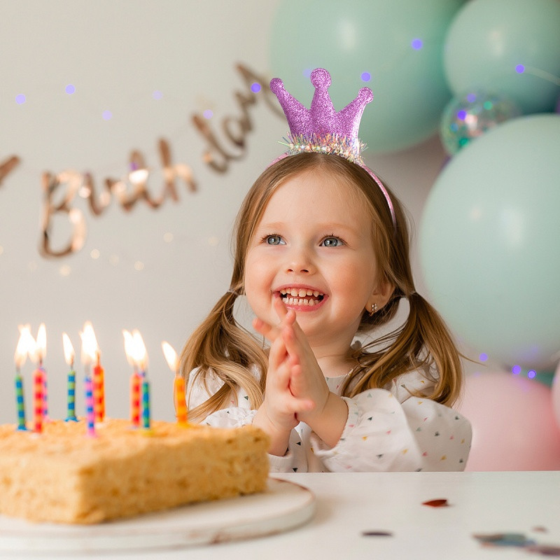 Opaska na włosy LED z koroną TRENDHAUS Birthday Fun, mix kolorów