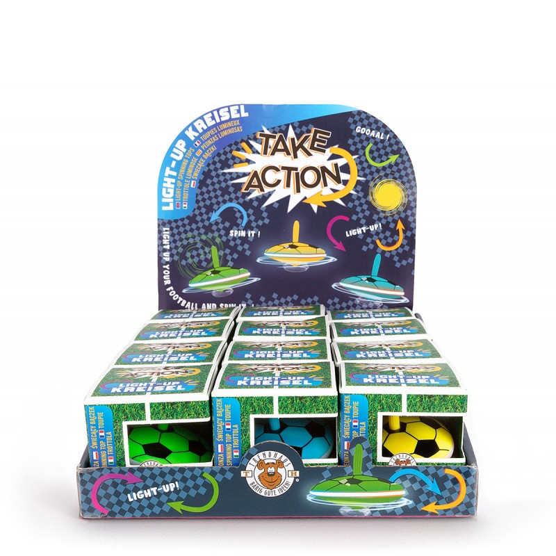 Piłkarski bączek świecący TRENDHAUS Take Action, 63mm, mix kolorów