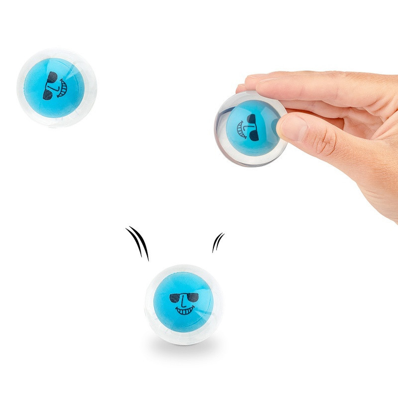 Piłeczka kauczukowa TRENDHAUS Chile & Smile, szalone minki, 4,3 cm, mix kolorów