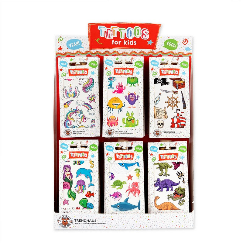 Tatuaże dla dzieci TRENDHAUS, 6x10,5 cm, mix kolorów