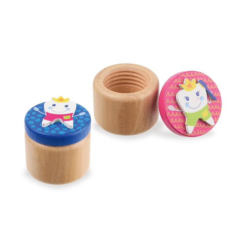 Drewniany pojemniczek na mleczaki TRENDHAUS ZW, mix kolorów