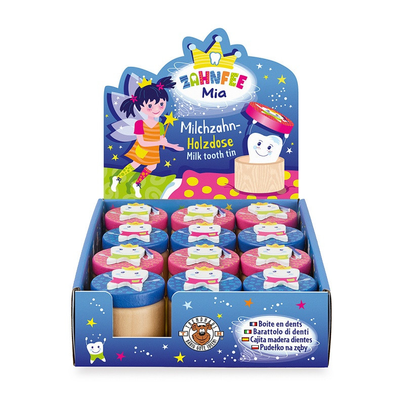 Drewniany pojemniczek na mleczaki TRENDHAUS ZW, mix kolorów