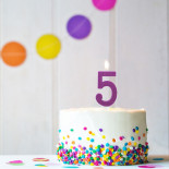 Świeczka urodzinowa TRENDHAUS Birthday Fun maxi, brokatowa, cyfra 5, mix kolorów