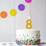 Świeczka urodzinowa TRENDHAUS Birthday Fun maxi, brokatowa, cyfra 8, mix kolorów
