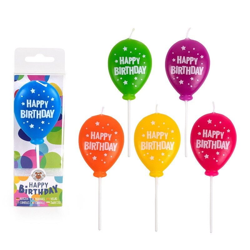 Świeczka urodzinowa TRENDHAUS Birthday Fun, balon, mix kolorów