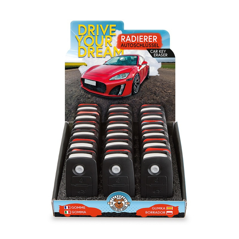 Gumka TRENDHAUS, kluczyk samochodowy, mix kolorów