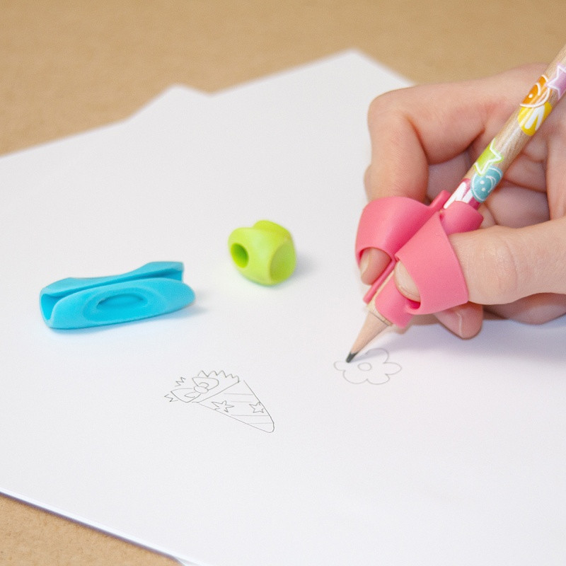 Ergonomiczne uchwyty do nauki pisania TRENDHAUS ABC Champions, 3 szt., mix kolorów