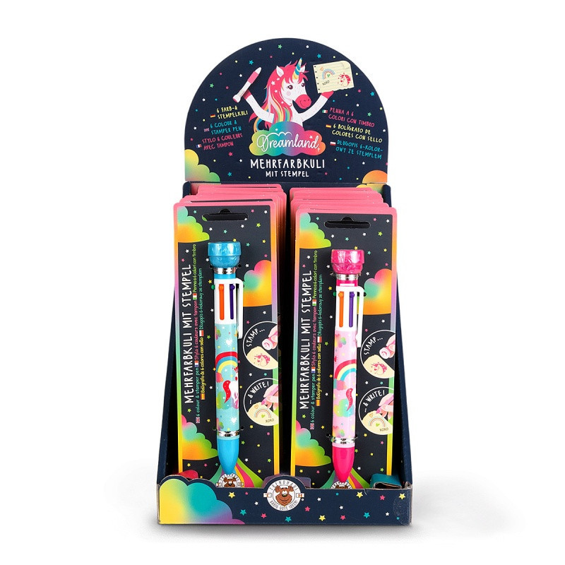 Długopis wielokolorowy TRENDHAUS Dreamland, 6 kolorów, ze stemplem, mix kolorów