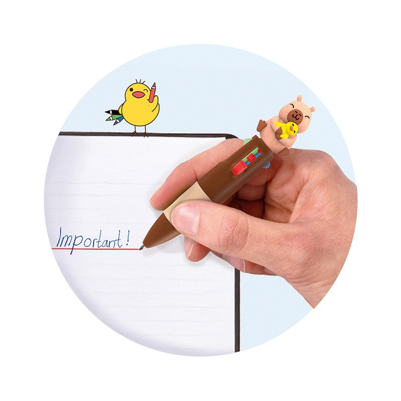 Długopis wielokolorowy z figurką TRENDHAUS CP HL-5, kapibara, mix kolorów