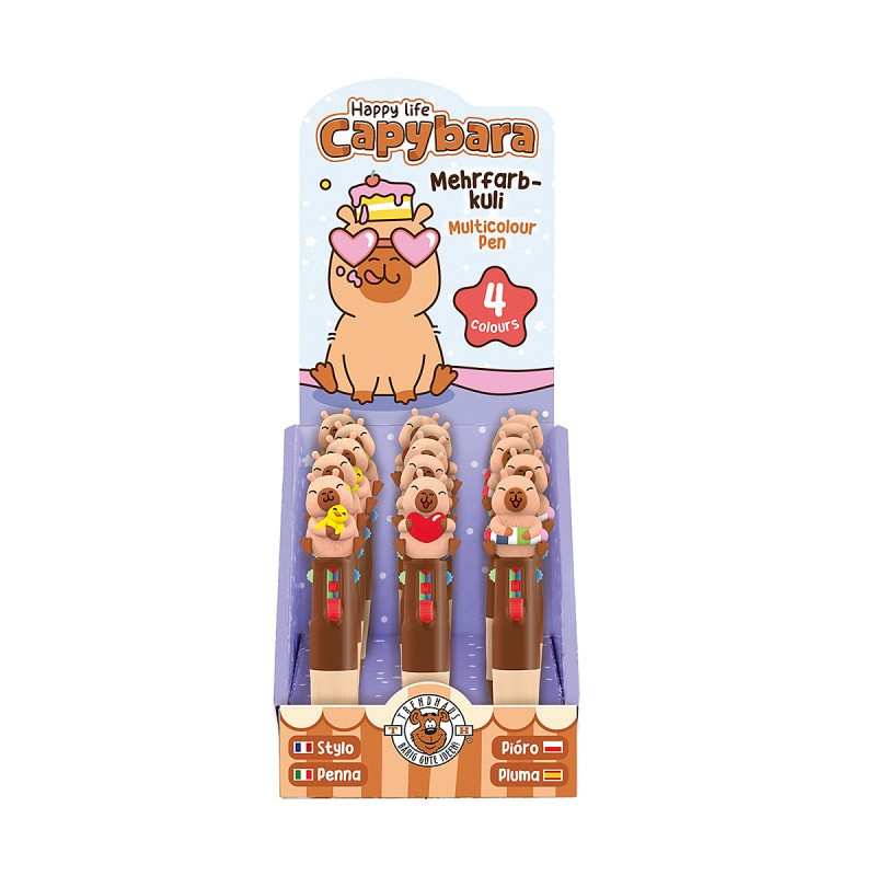 Długopis wielokolorowy z figurką TRENDHAUS CP HL-5, kapibara, mix kolorów