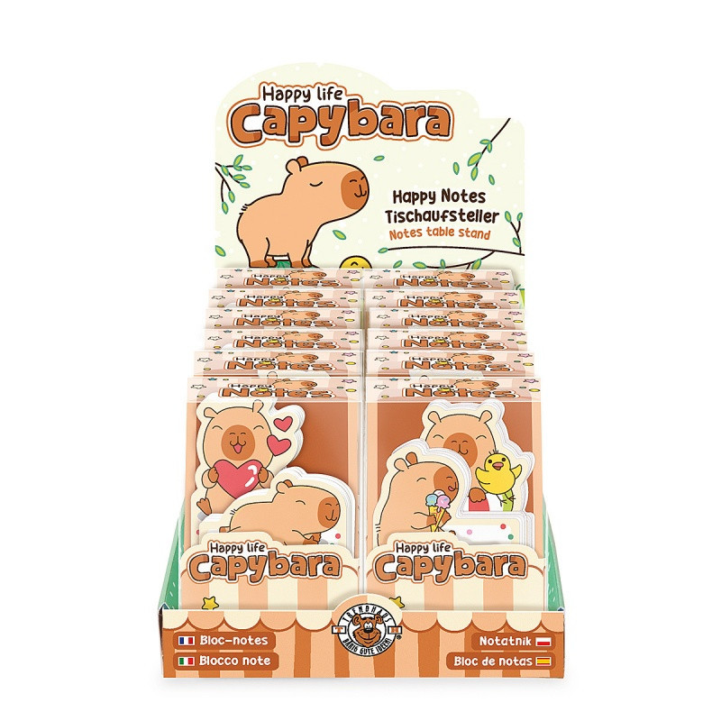 Zestaw notesów TRENDHAUS CP HL-5, kapibara, 2 x 45 kart., mix kolorów