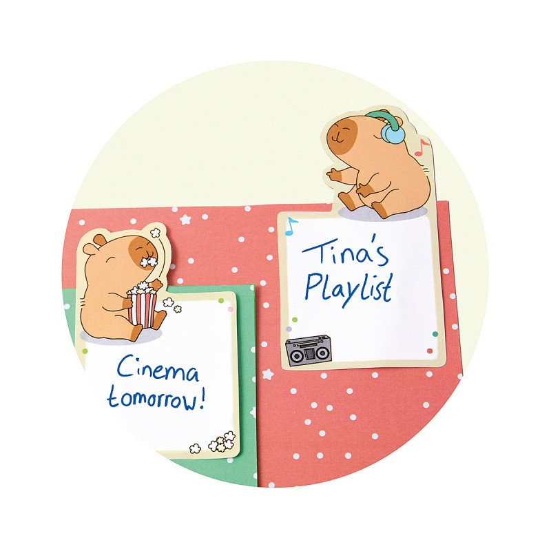 Zestaw notesów TRENDHAUS CP HL-5, kapibara, 2 x 45 kart., mix kolorów